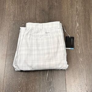 Nike Dri-Fit Plaid Flat Front Golf Pants Sz 36